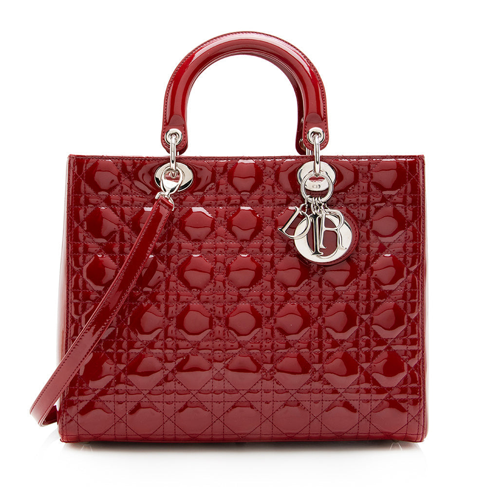 Luxury DiorPatent Leather Lady Luxury DiorLarge Tote (SHF-17791)