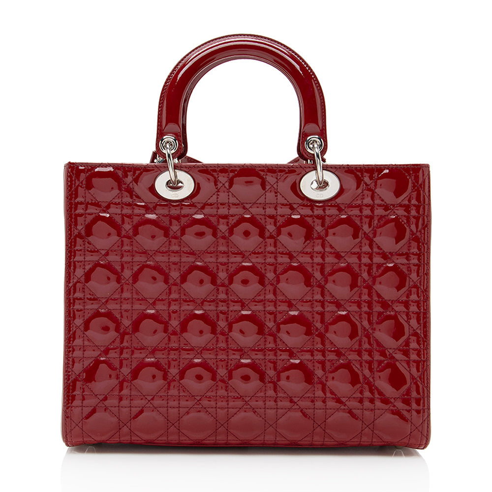Luxury DiorPatent Leather Lady Luxury DiorLarge Tote (SHF-19305)