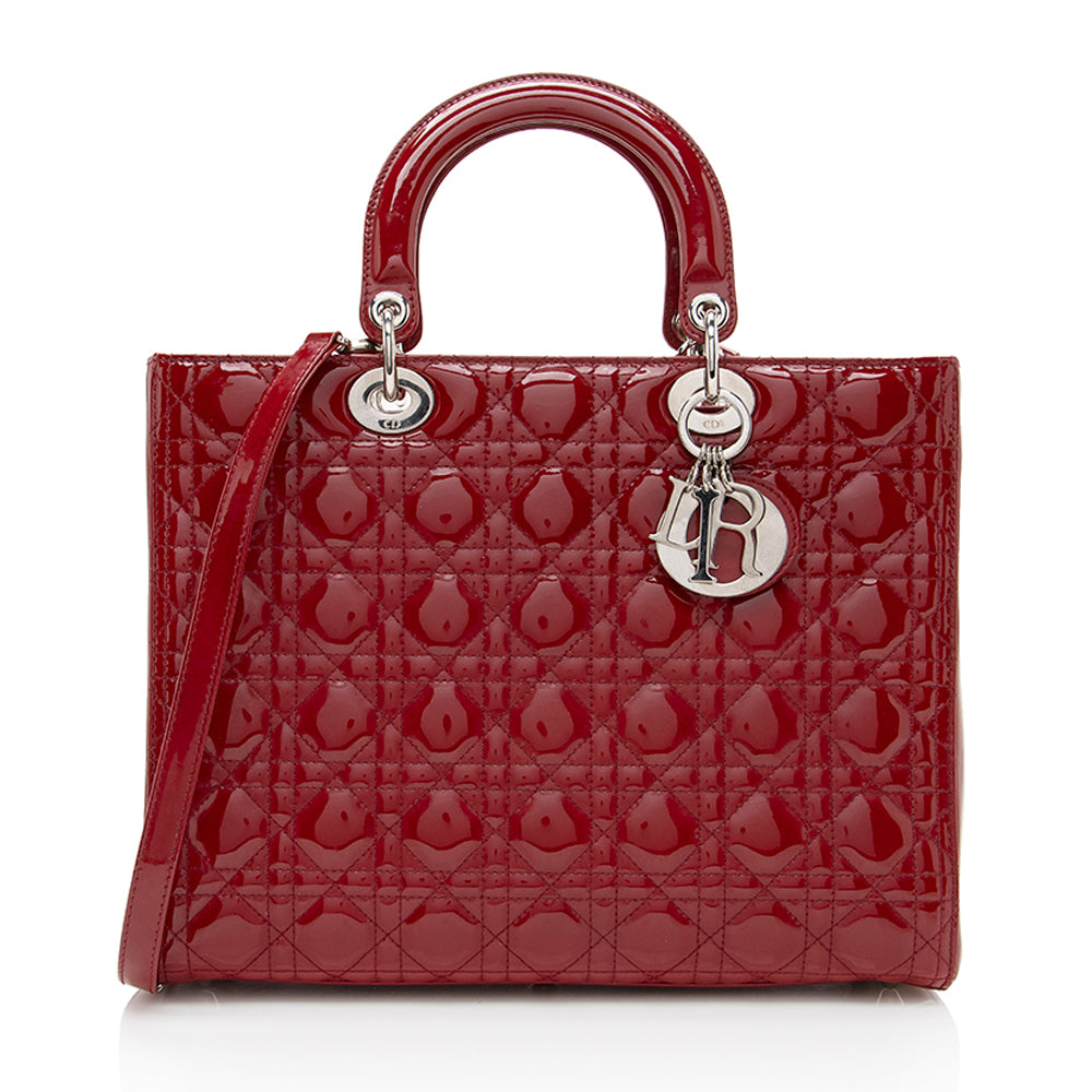 Luxury DiorPatent Leather Lady Luxury DiorLarge Tote (SHF-19305)