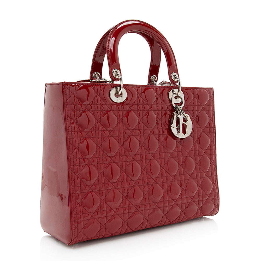 Luxury DiorPatent Leather Lady Luxury DiorLarge Tote (SHF-19305)