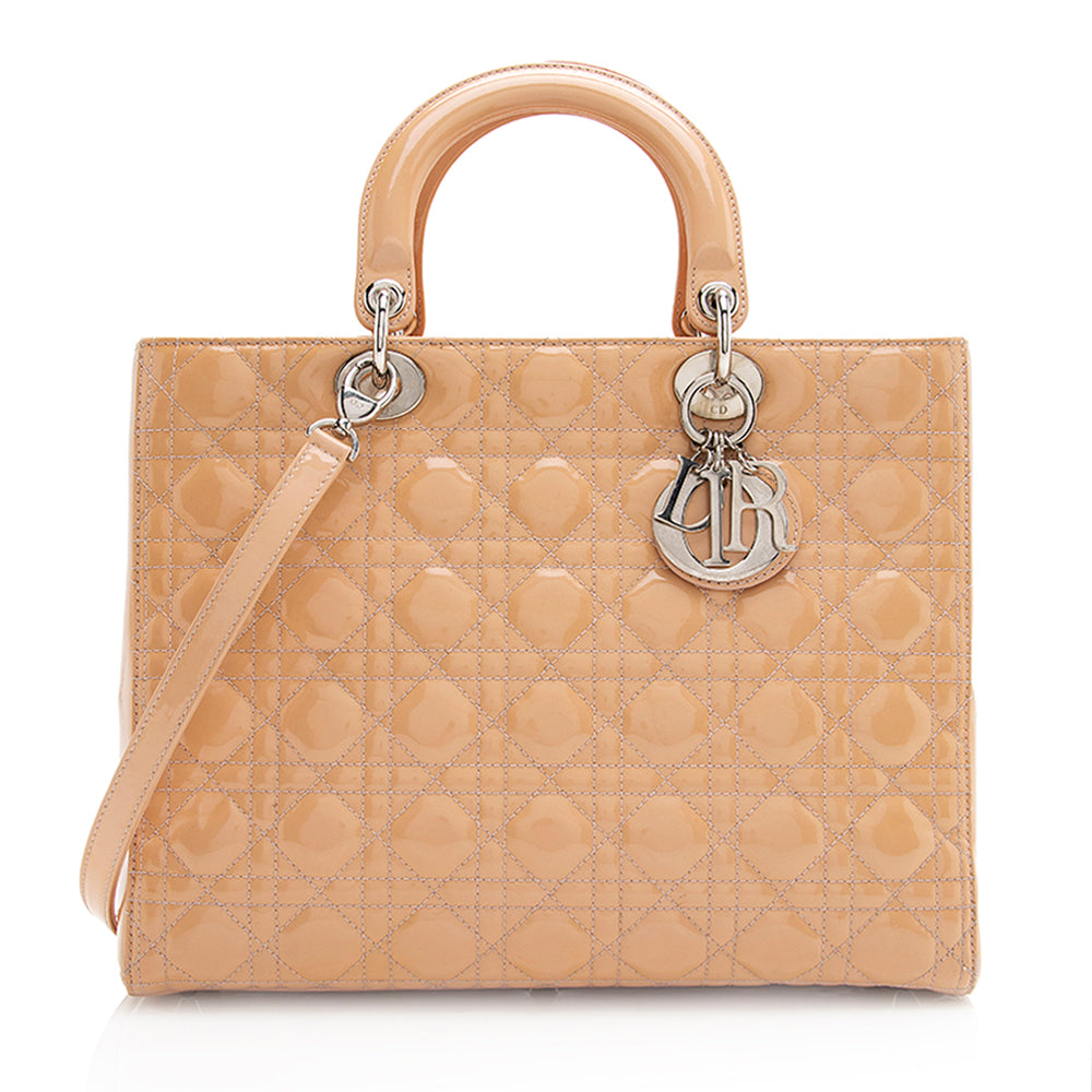 Luxury DiorPatent Leather Lady Luxury DiorLarge Tote (SHF-21157)