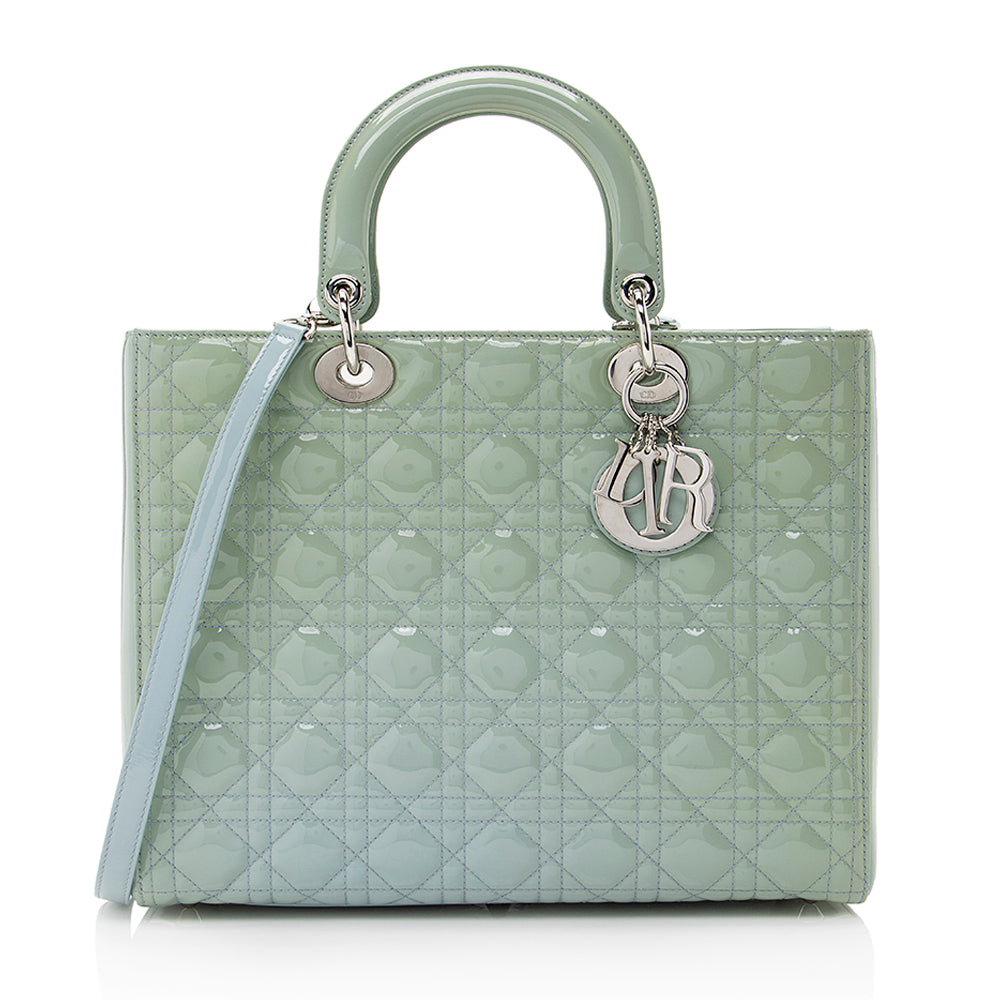 Luxury DiorPatent Leather Lady Luxury DiorLarge Tote (SHF-22040)