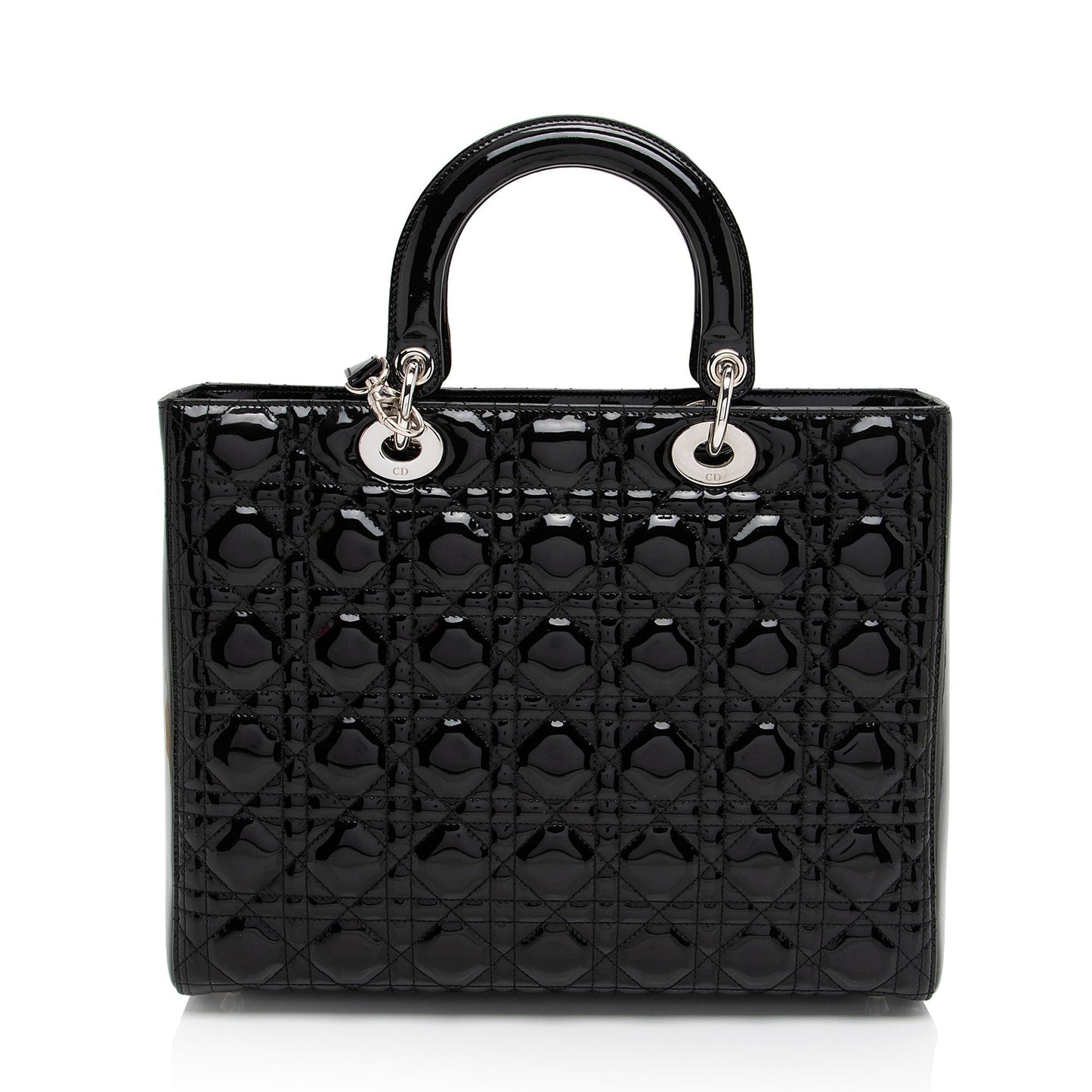 Luxury DiorPatent Leather Lady Luxury DiorLarge Tote (SHF-DomNwp)