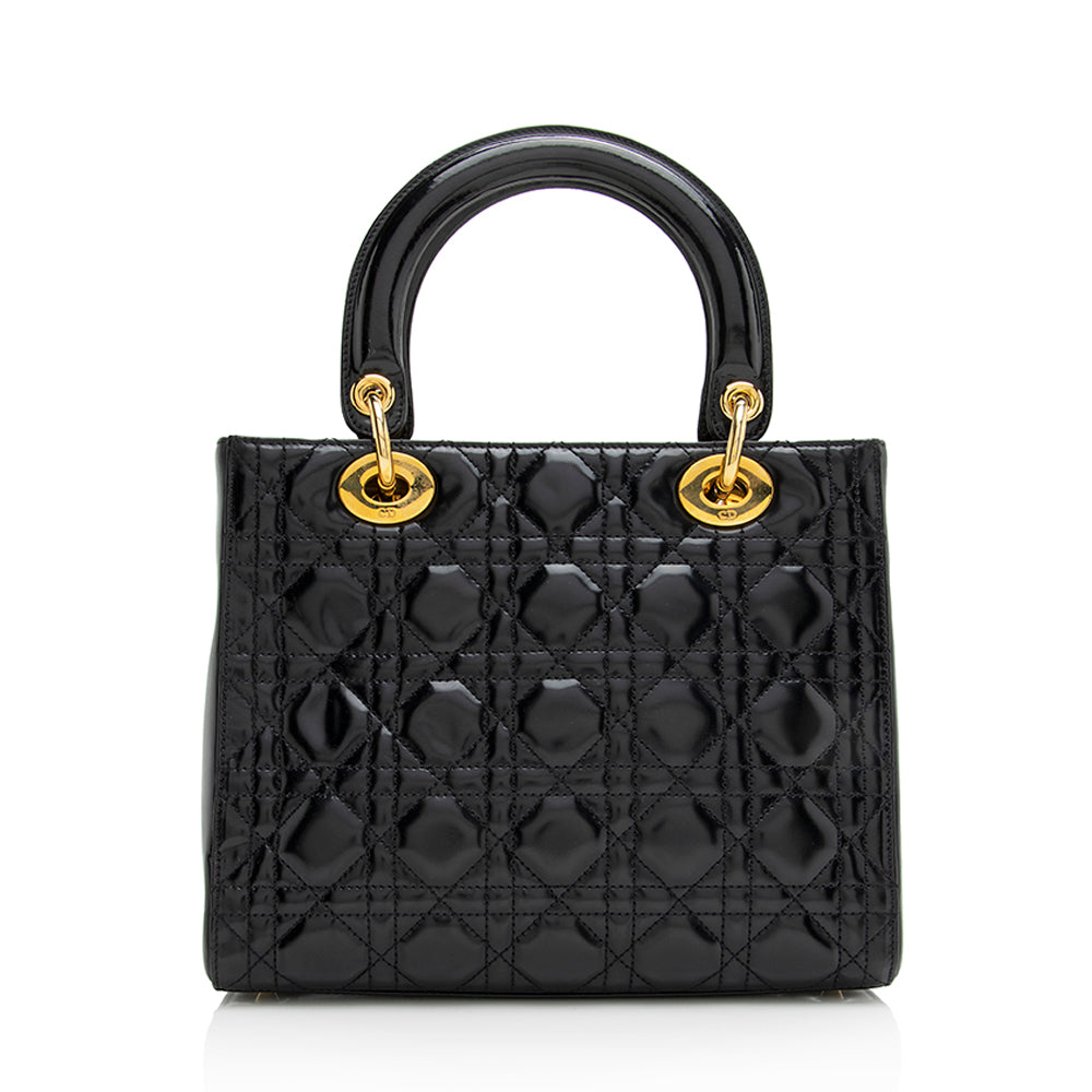 Luxury DiorPatent Leather Lady Luxury DiorMedium Tote (SHF-20993)