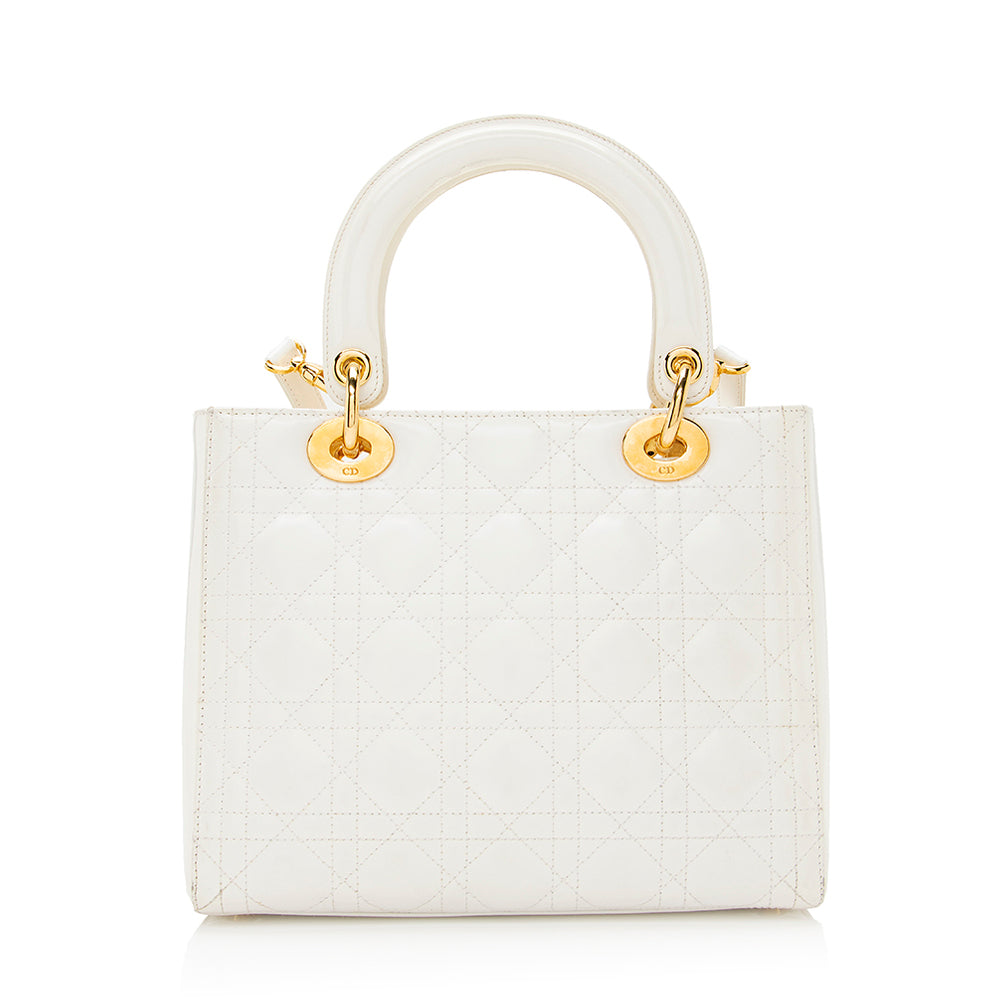Luxury DiorPatent Leather Lady Luxury DiorMedium Tote (SHF-20994)
