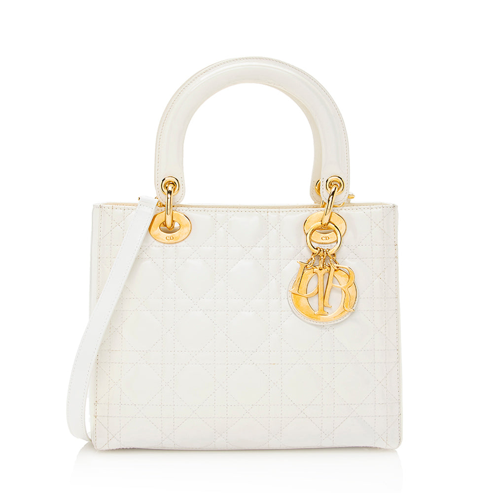 Luxury DiorPatent Leather Lady Luxury DiorMedium Tote (SHF-20994)