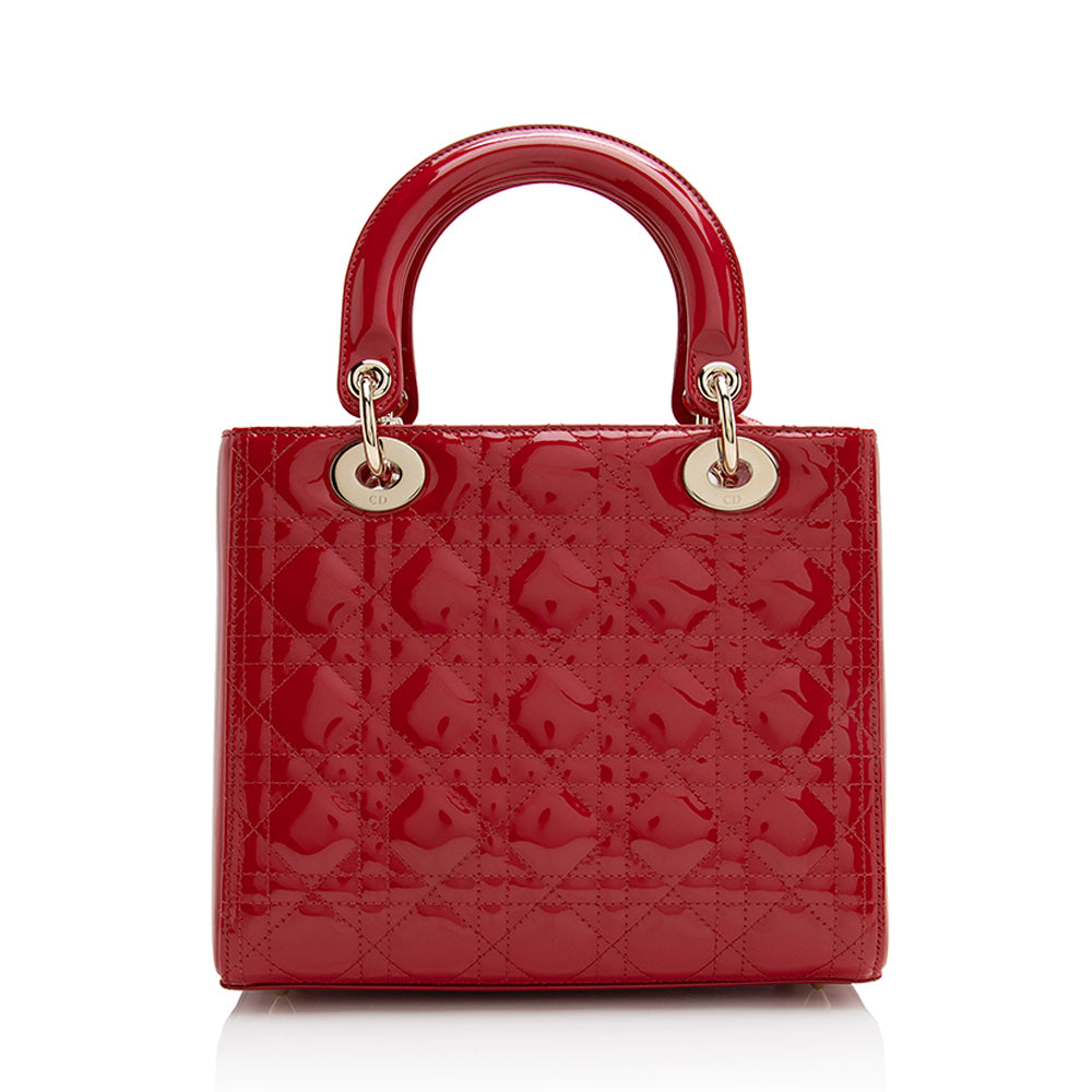 Luxury DiorPatent Leather Lady Luxury DiorMedium Tote (SHF-22059)