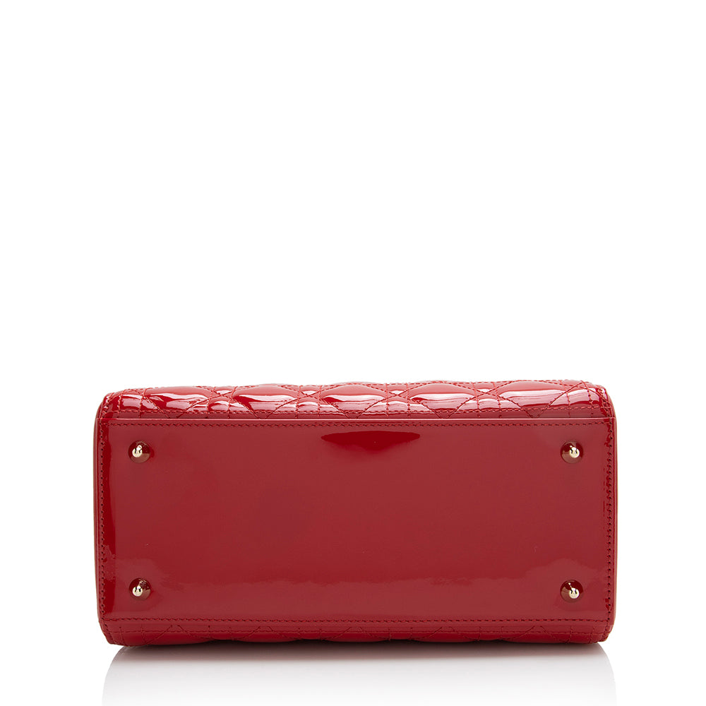 Luxury DiorPatent Leather Lady Luxury DiorMedium Tote (SHF-22059)