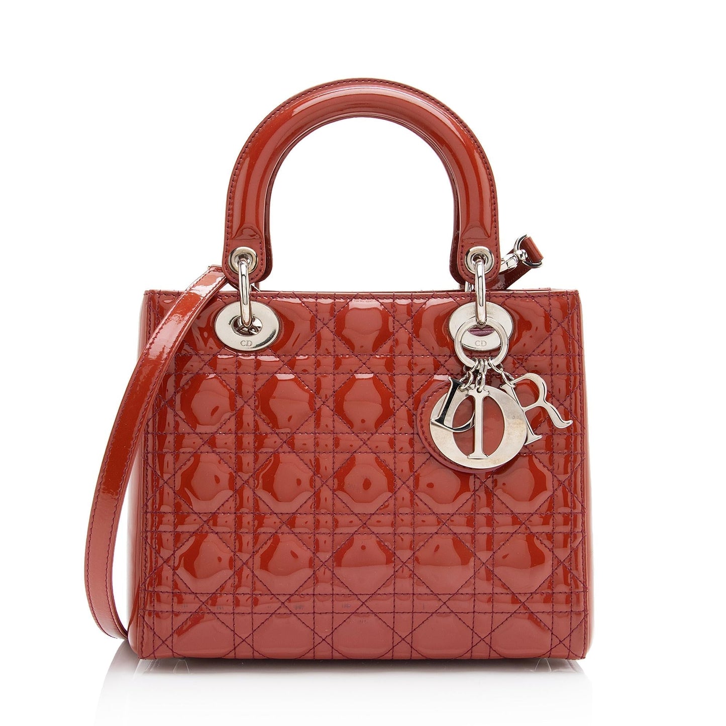 Luxury DiorPatent Leather Lady Luxury DiorMedium Tote (SHF-23564)