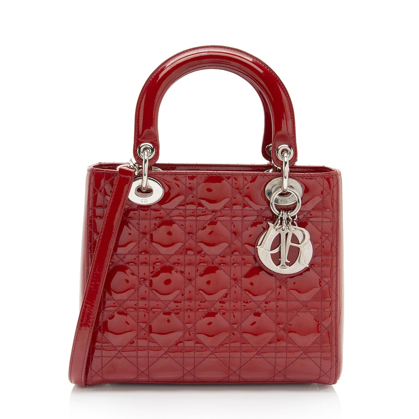 Luxury DiorPatent Leather Lady Luxury DiorMedium Tote (SHF-KM7Orb)