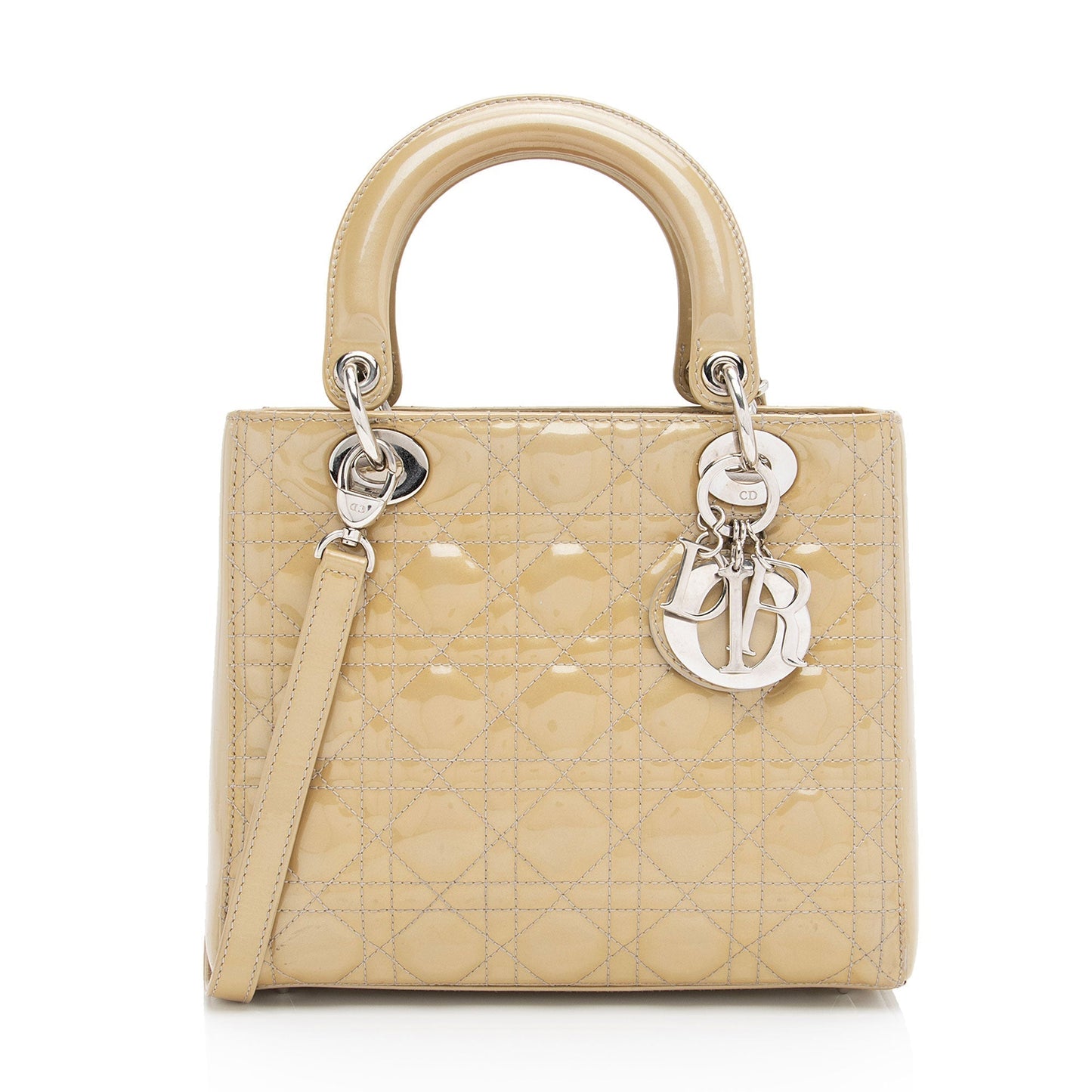Luxury DiorPatent Leather Lady Luxury DiorMedium Tote (SHF-595Avu)