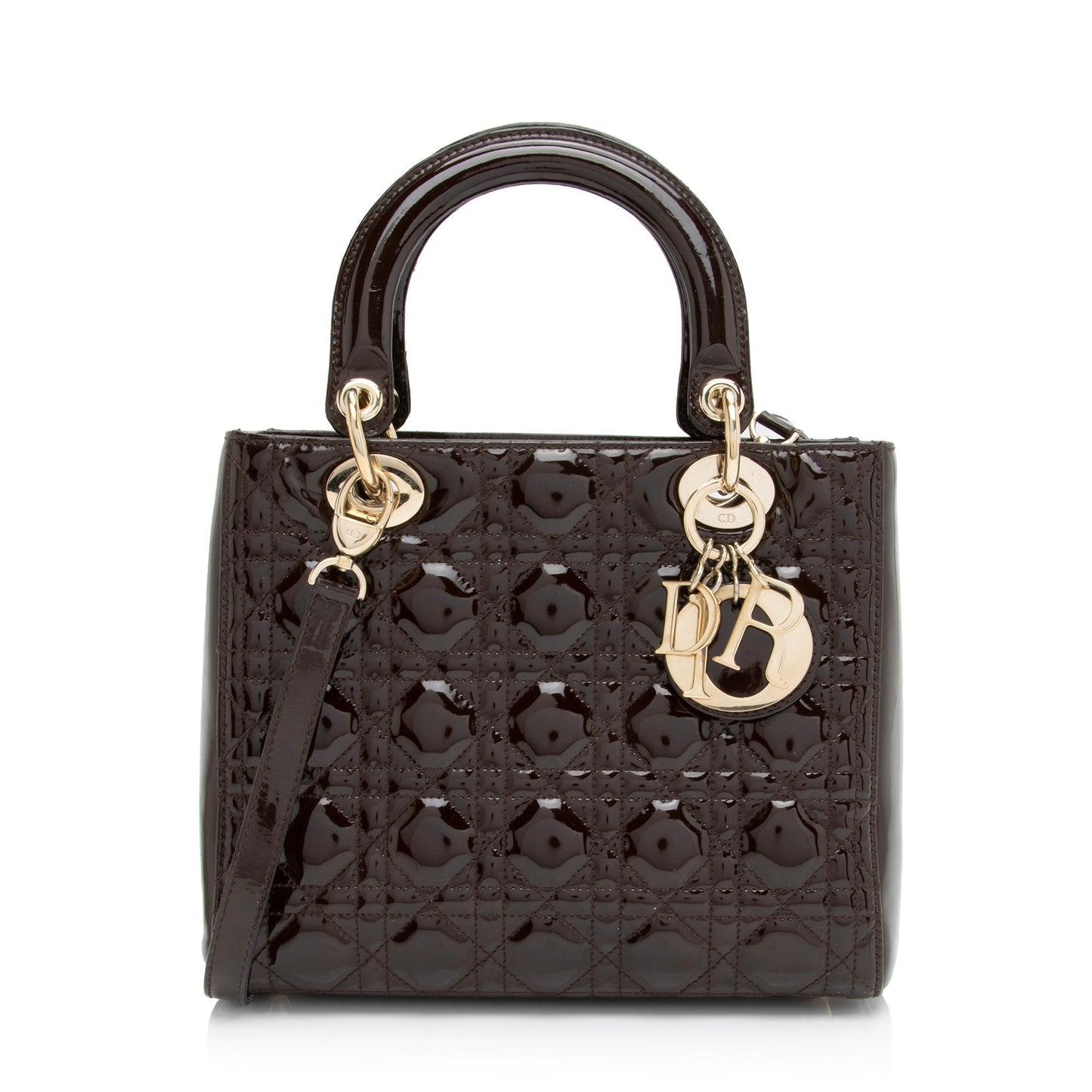 Luxury DiorPatent Leather Lady Luxury DiorMedium Tote (SHF-c6eBWA)