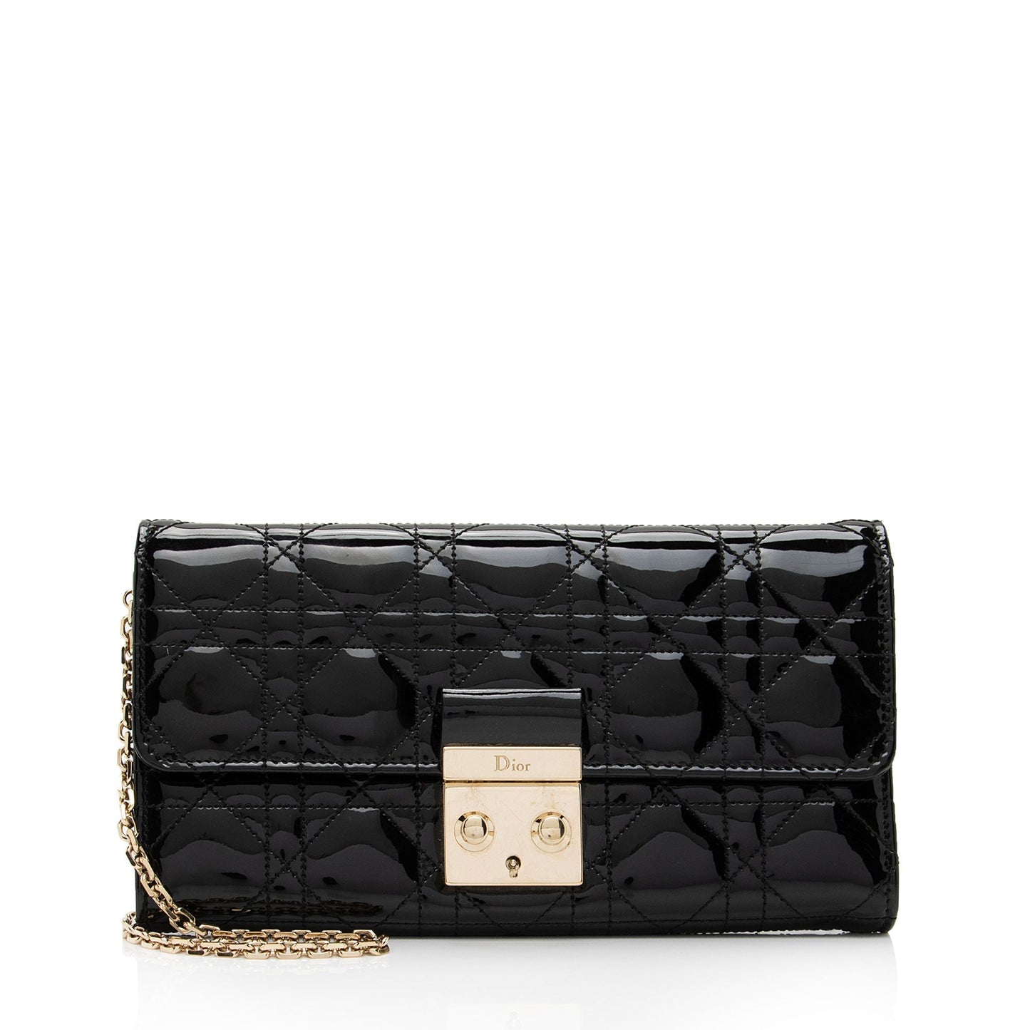 Luxury DiorPatent Leather New Lock Wallet on Chain Bag (SHF-eBi4SG)