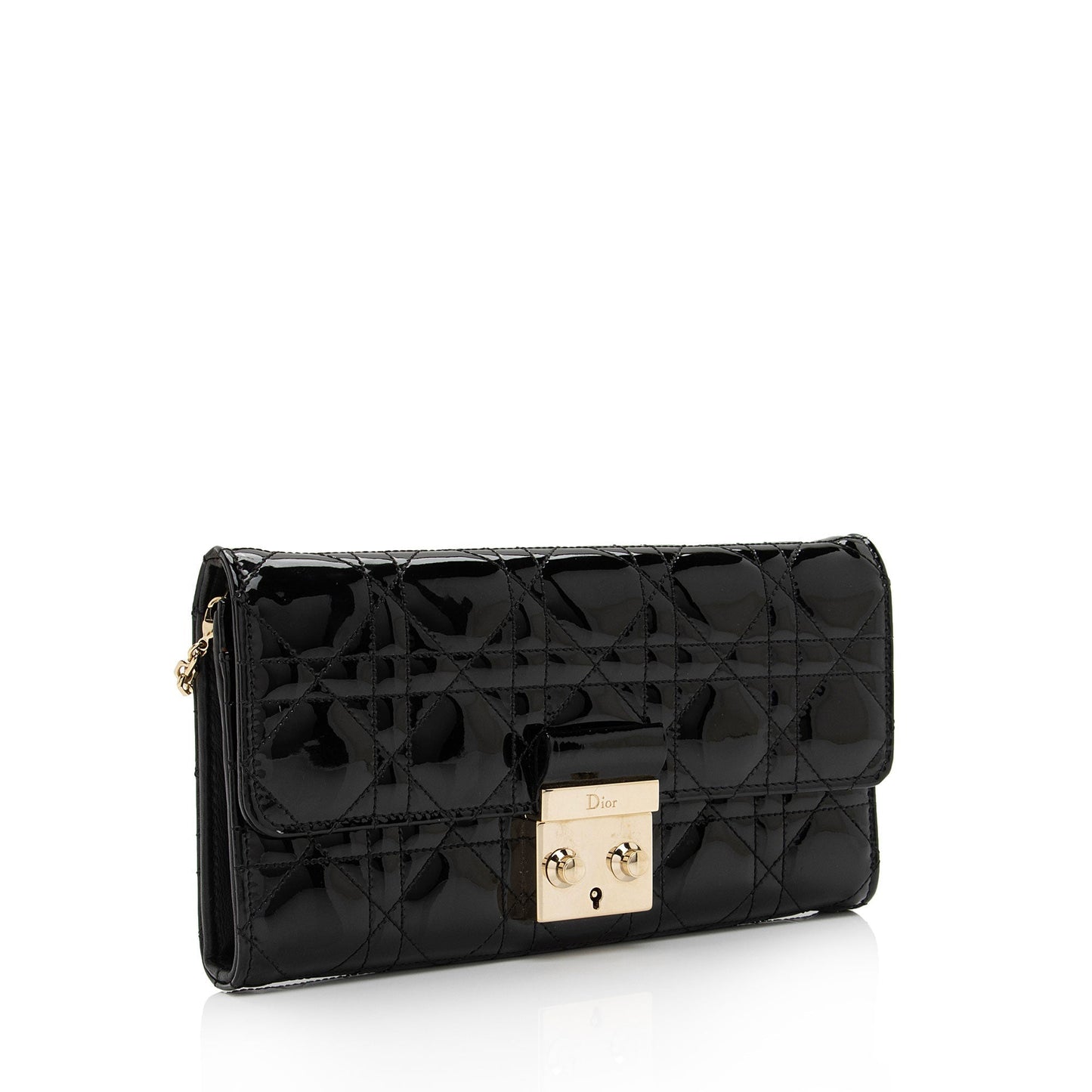 Luxury DiorPatent Leather New Lock Wallet on Chain Bag (SHF-eBi4SG)