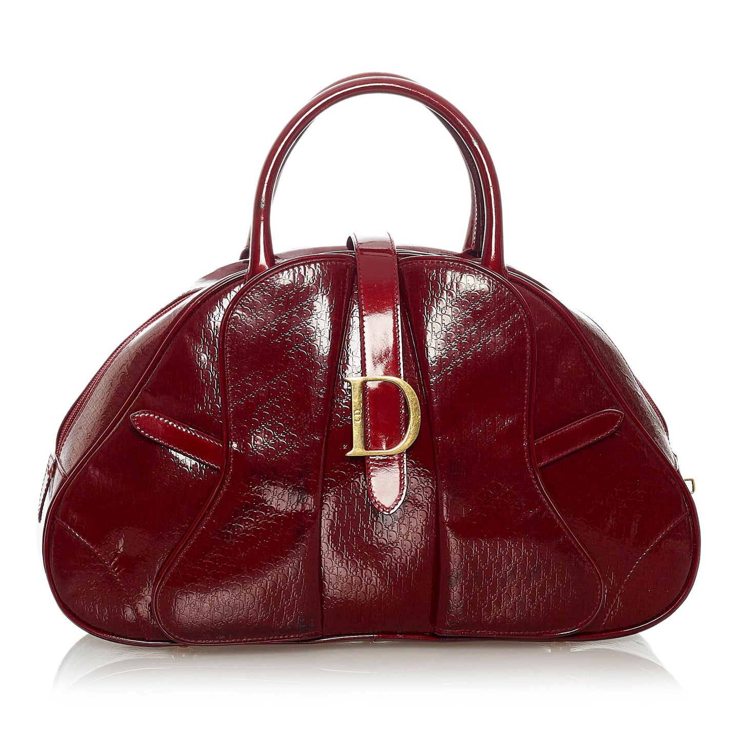 Luxury DiorPatent Leather Saddle Dome Handbag (SHG-28563)