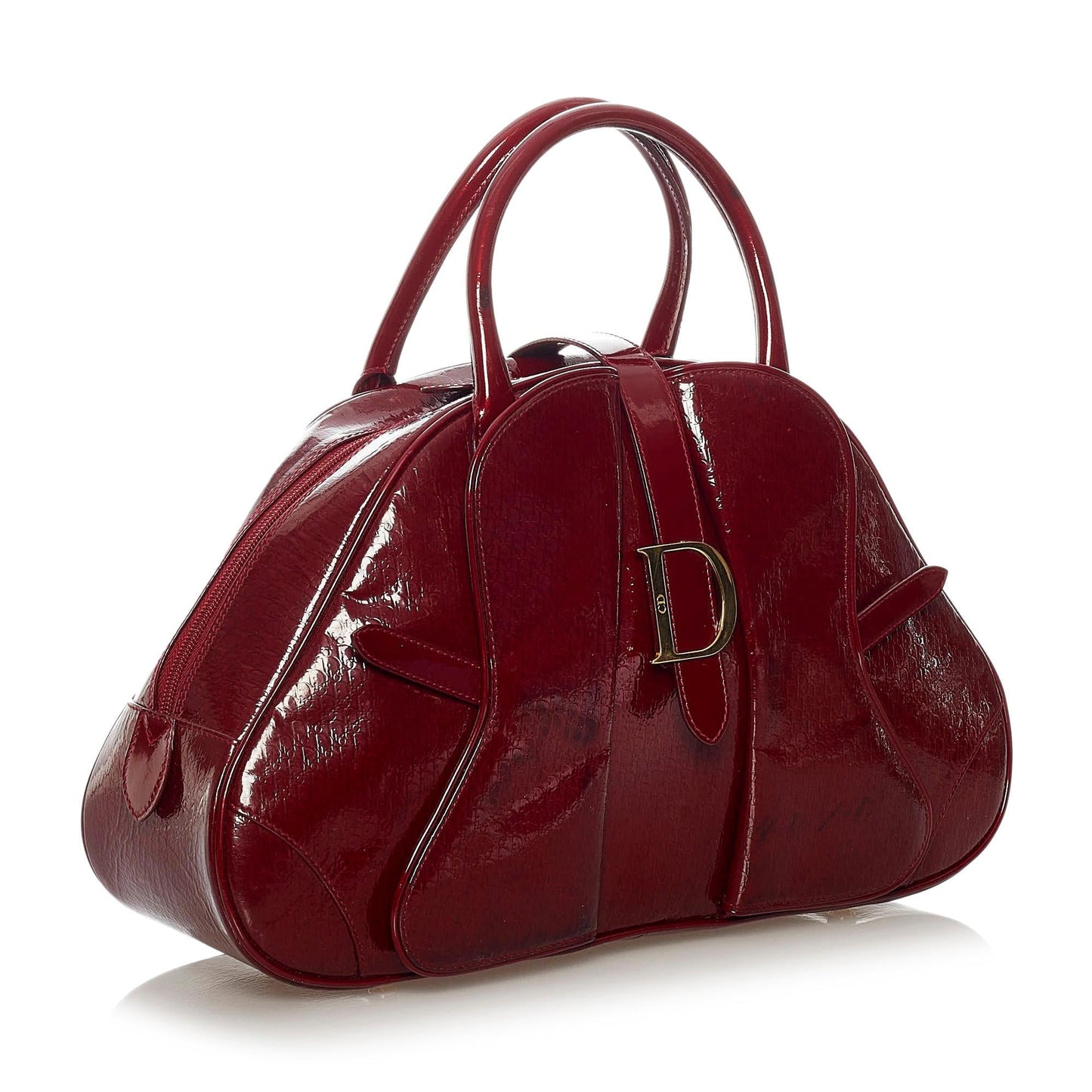Luxury DiorPatent Leather Saddle Dome Handbag (SHG-28563)