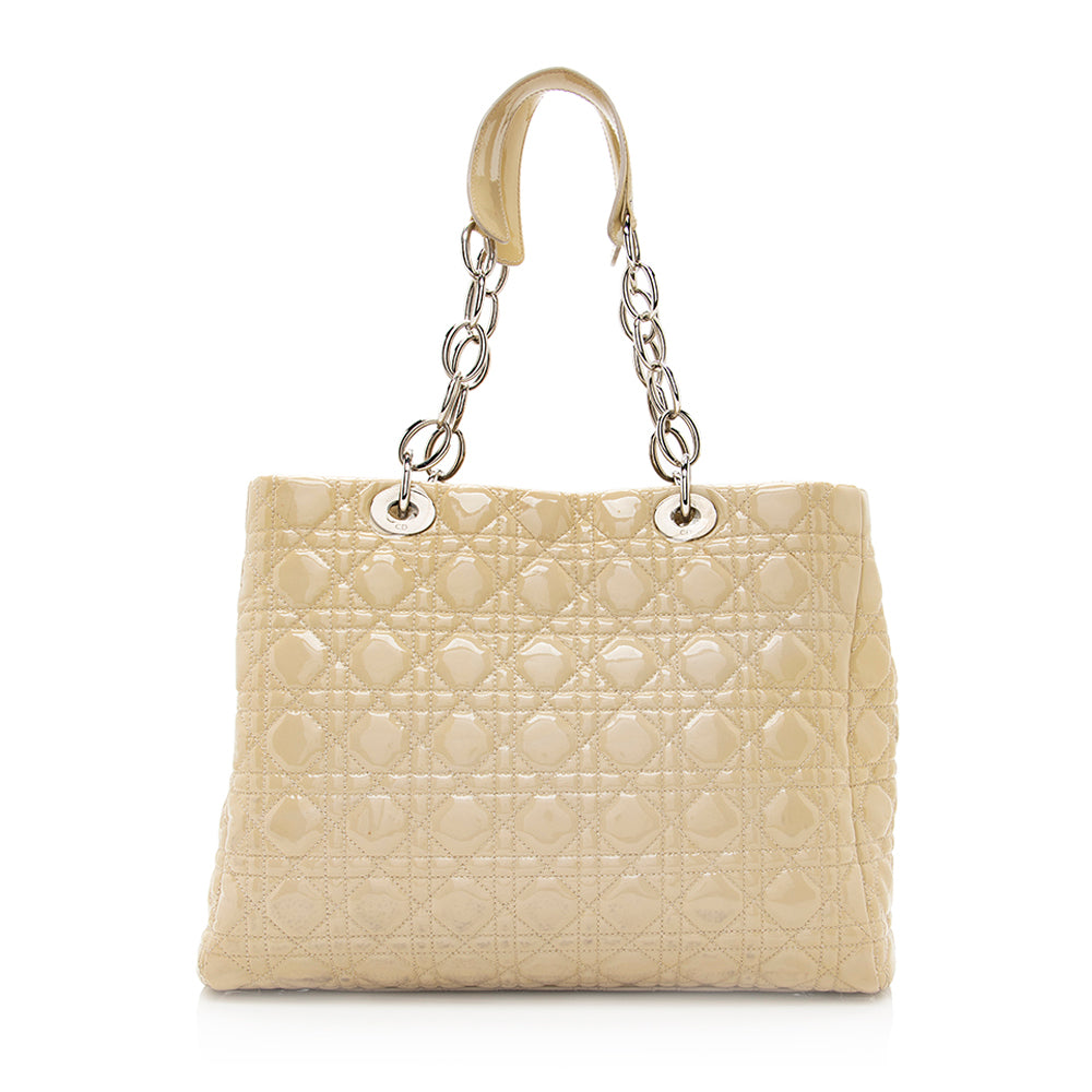Luxury DiorPatent Leather Soft Large Shopping Tote - FINAL SALE (SHF-20104)