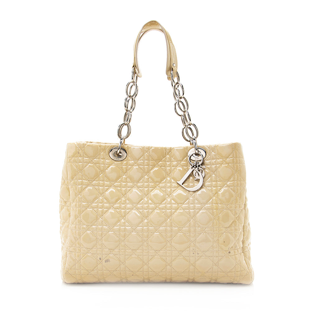 Luxury DiorPatent Leather Soft Large Shopping Tote - FINAL SALE (SHF-20104)