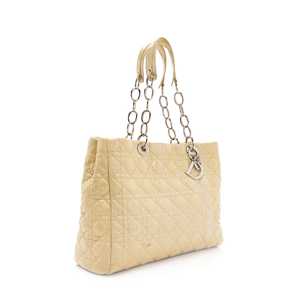 Luxury DiorPatent Leather Soft Large Shopping Tote - FINAL SALE (SHF-20104)