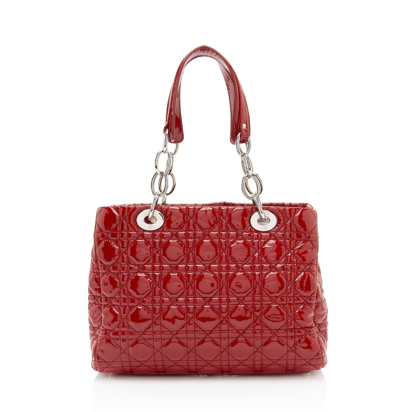 Luxury DiorPatent Leather Soft Cannage Lady Luxury DiorSmall Shopping Tote (SHF-vm0Byx)