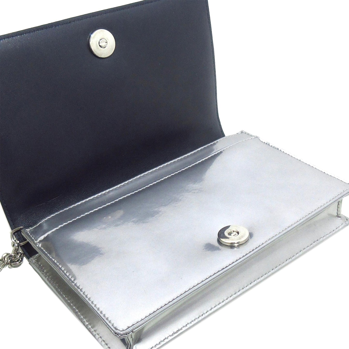 Luxury DiorPatent Microcannage Diorama Wallet on Chain (SHG-Lyb37J)
