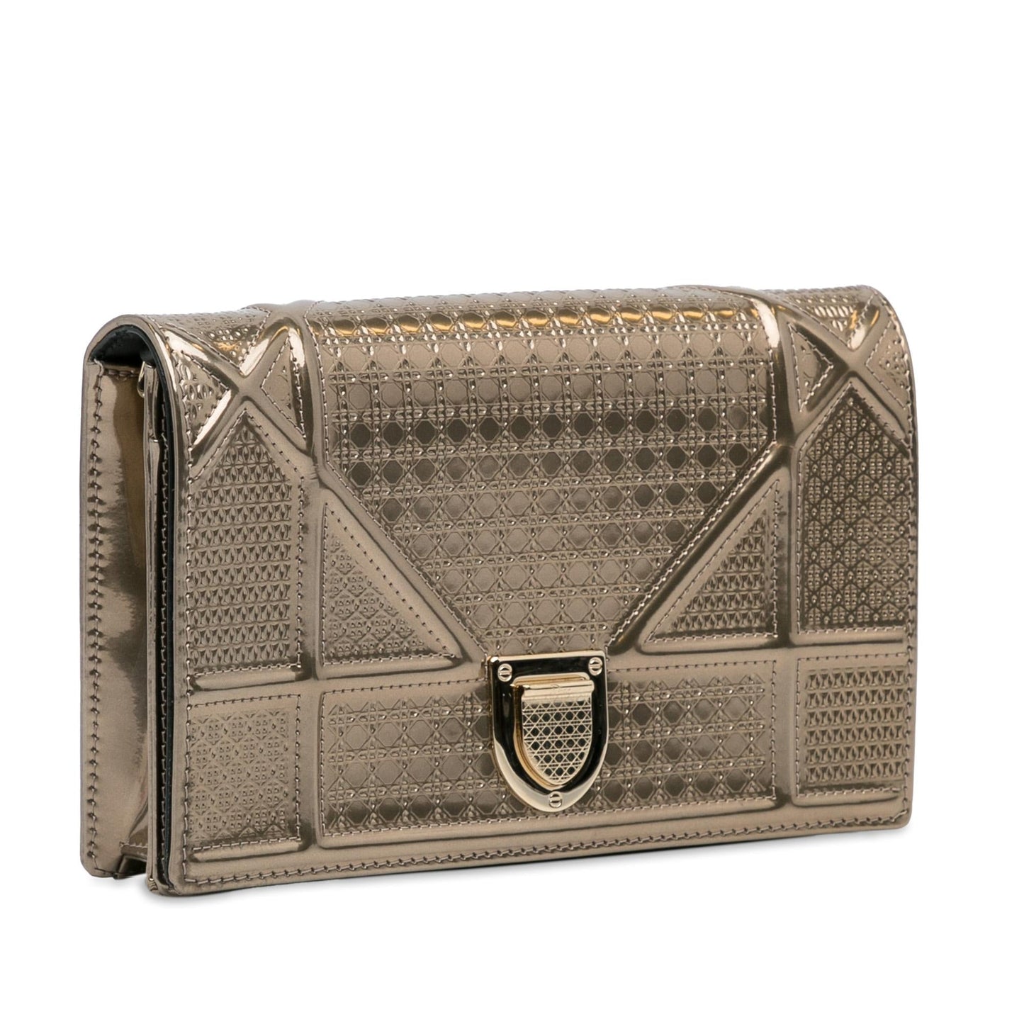 Luxury DiorPatent Microcannage Diorama Wallet on Chain (SHG-slLLNI)