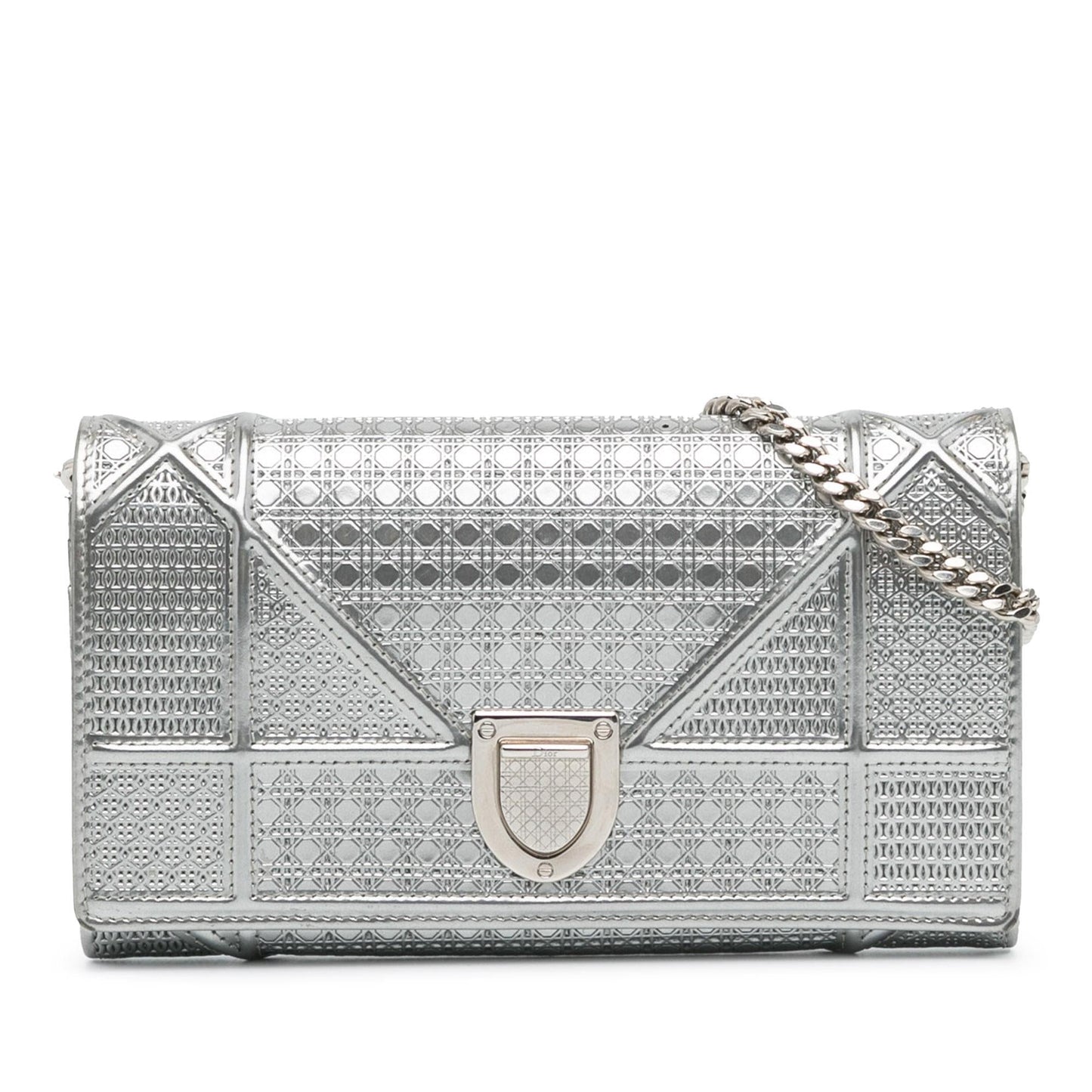 Luxury DiorPatent Microcannage Diorama Wallet on Chain (SHG-1ZSxWm)