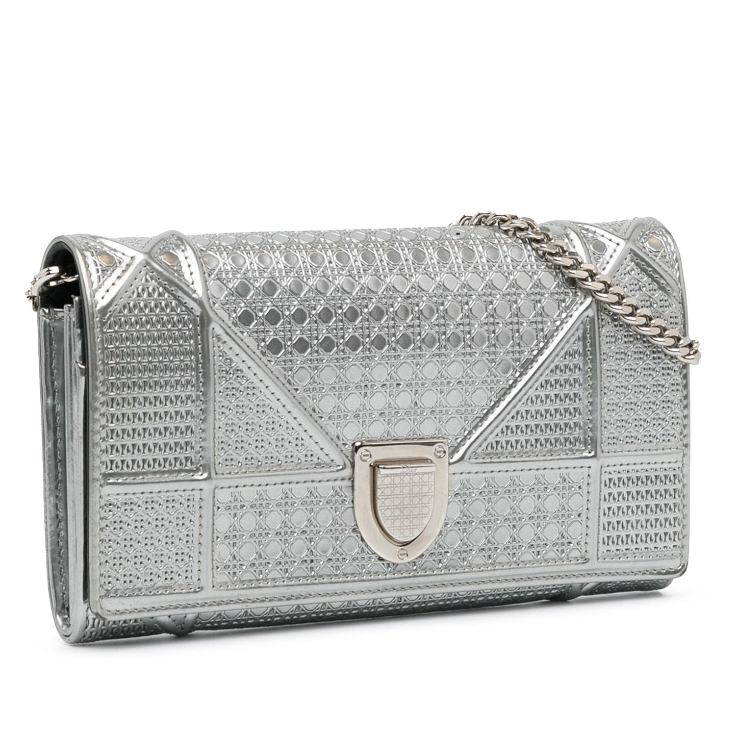 Luxury DiorPatent Microcannage Diorama Wallet on Chain (SHG-1ZSxWm)
