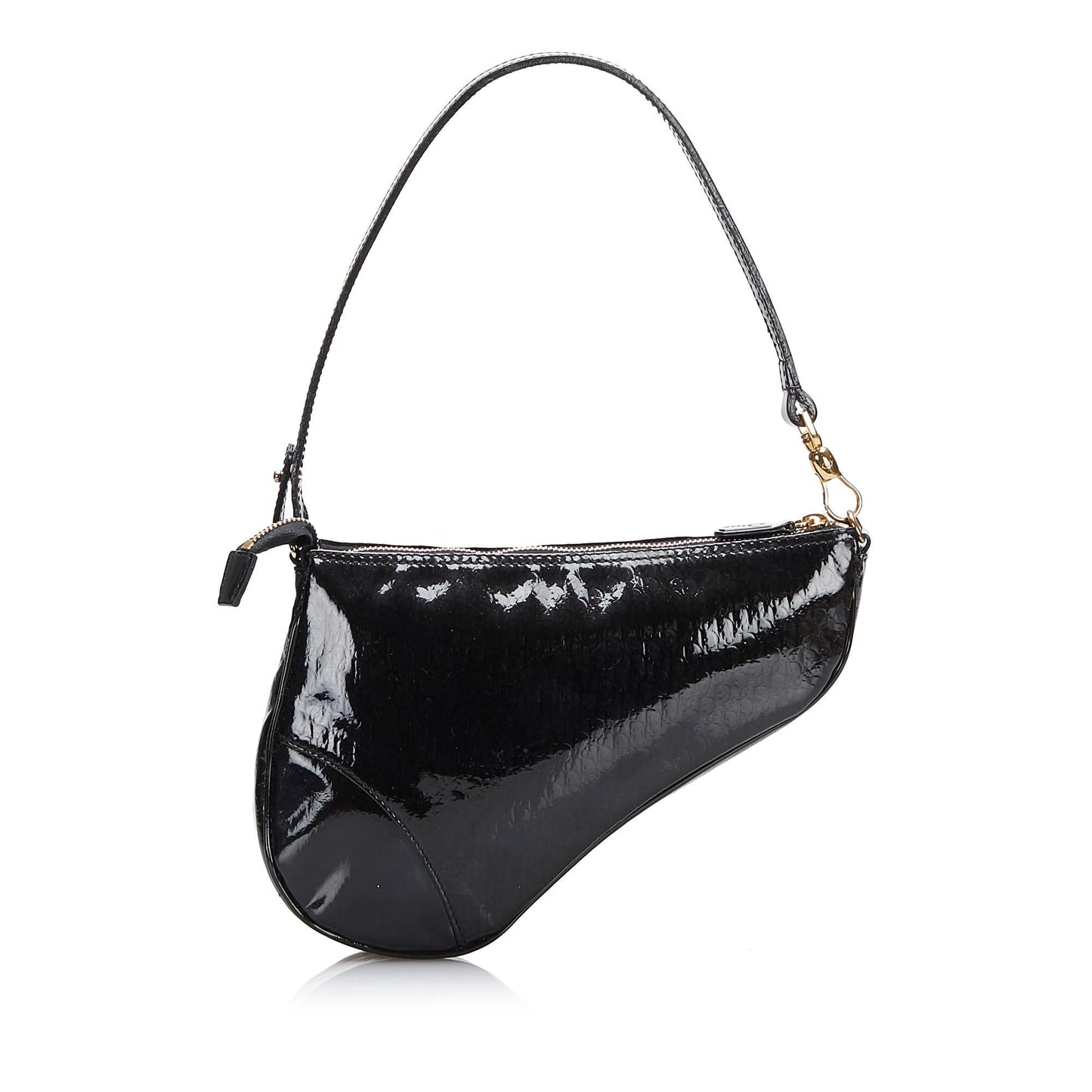 Luxury DiorPatent Mini Saddle (SHG-duLasx)