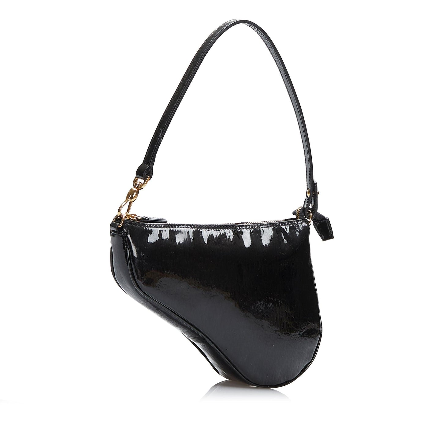 Luxury DiorPatent Mini Saddle (SHG-duLasx)