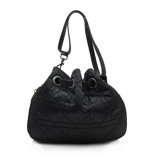 Luxury DiorSatin Drawstring Cannage Tote