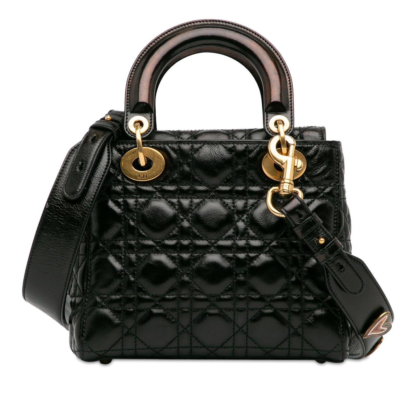 Luxury DiorSmall Crinkled Patent Cannage Lucky Badges My Lady Luxury Dior(SHG-hlArBP)