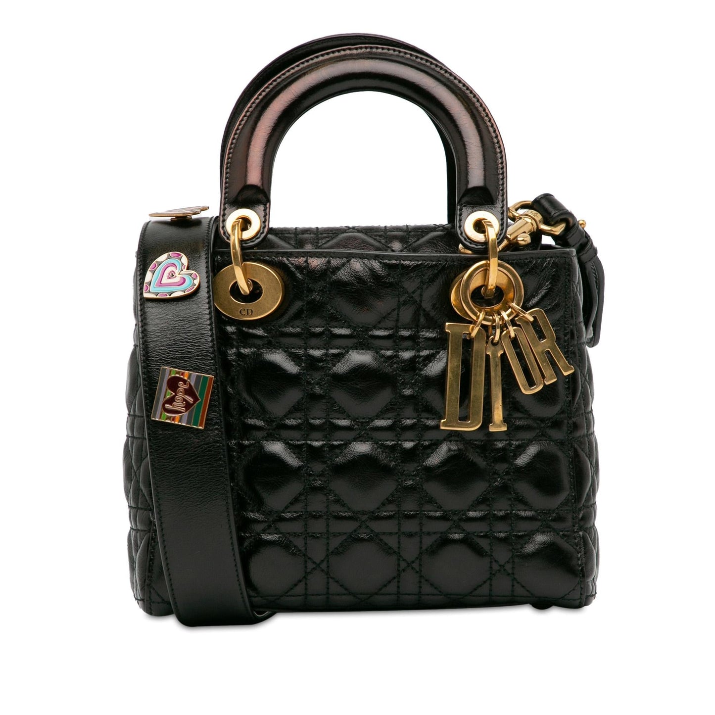 Luxury DiorSmall Crinkled Patent Cannage Lucky Badges My Lady Luxury Dior(SHG-hlArBP)