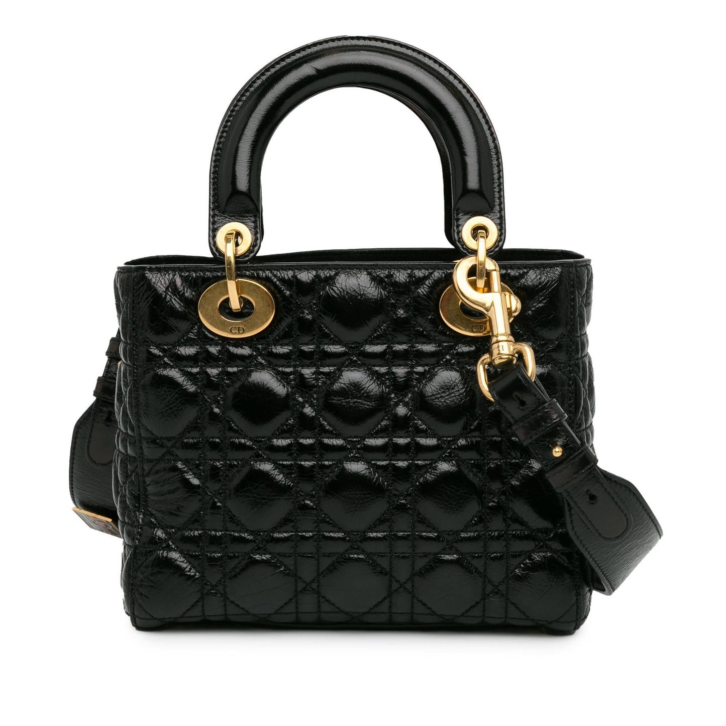 Luxury DiorSmall Crinkled Patent Cannage Lucky Badges My Lady Luxury Dior(SHG-MjDnlI)