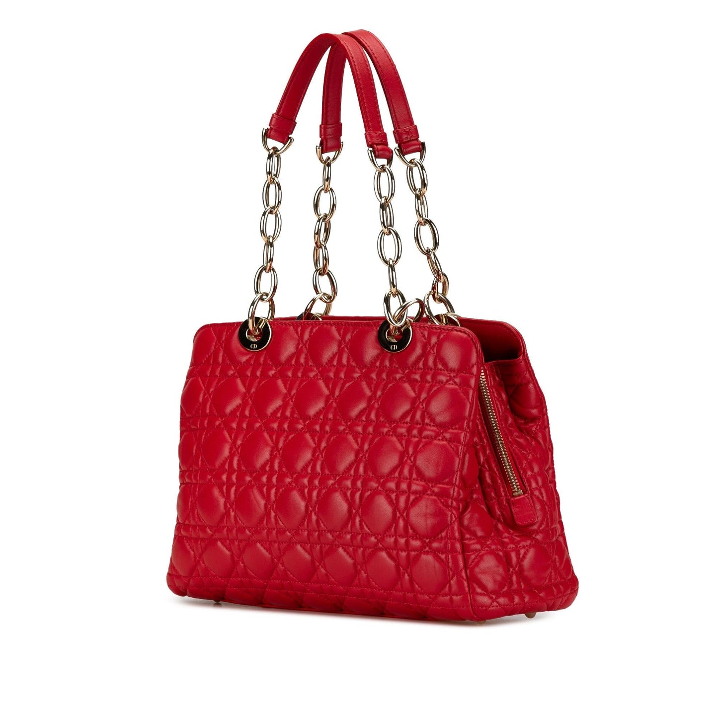 Luxury DiorSmall Lambskin Cannage Soft Zipped Shopping Tote (SHG-AncejF)