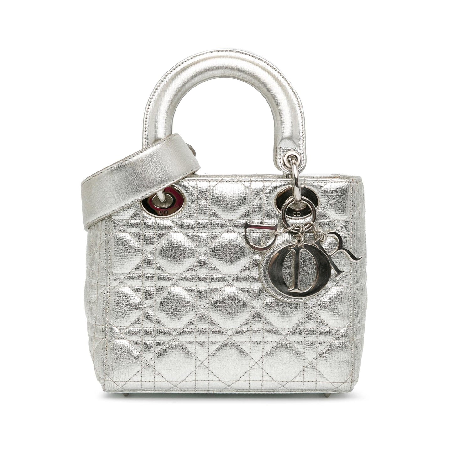 Luxury DiorSmall Metallic Grained Calfskin Cannage Lucky Badges My Lady Luxury Dior(SHG-bWYB1W)