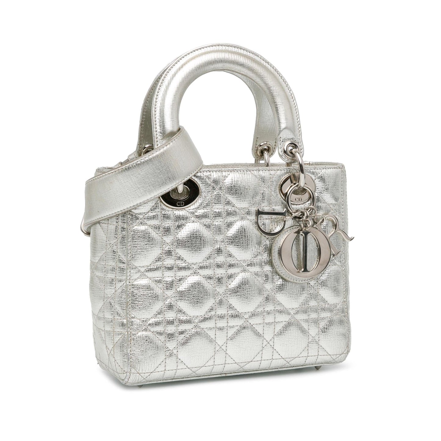 Luxury DiorSmall Metallic Grained Calfskin Cannage Lucky Badges My Lady Luxury Dior(SHG-bWYB1W)