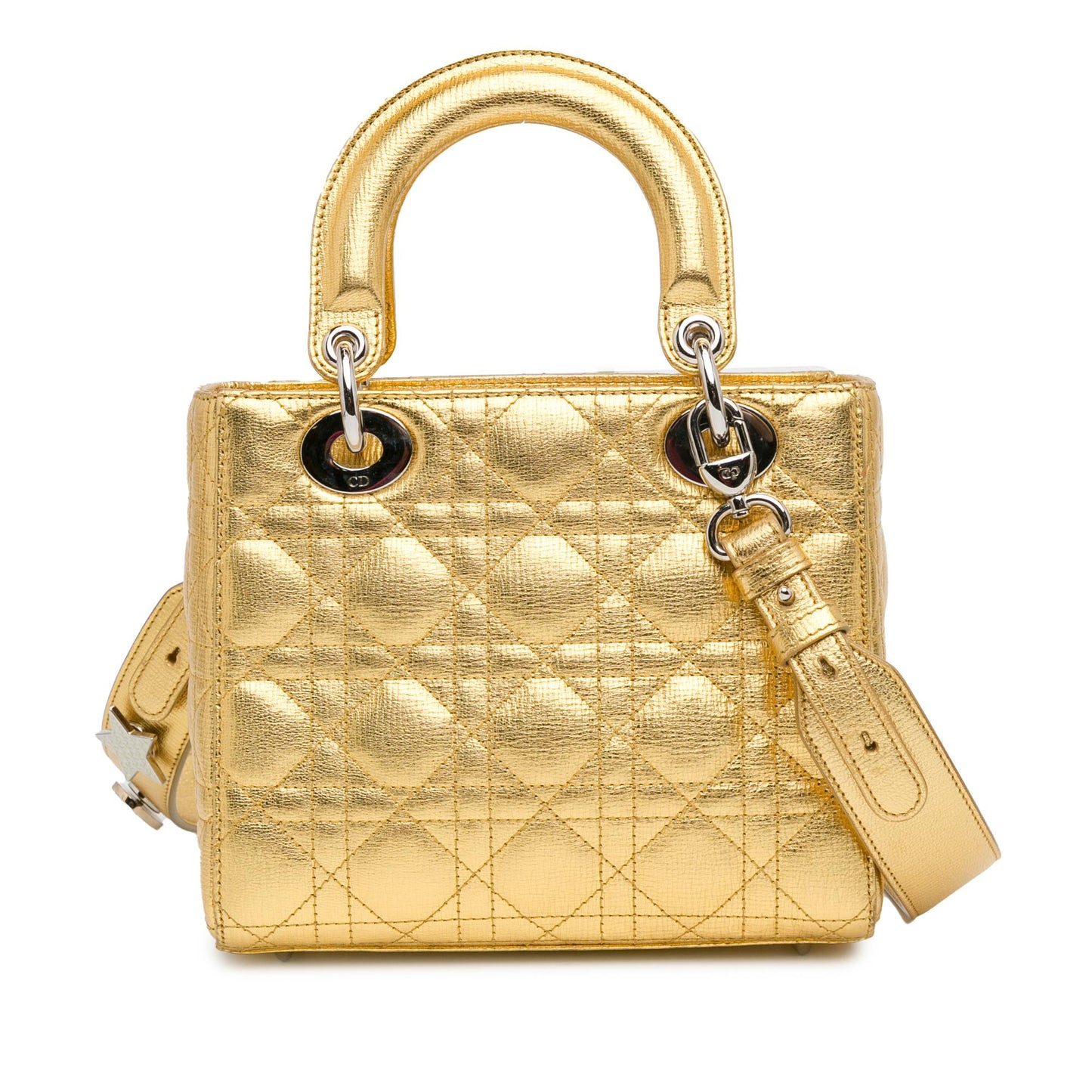 Luxury DiorSmall Metallic Grained Calfskin Cannage Lucky Badges My Lady Luxury Dior(SHG-g4rqaN)