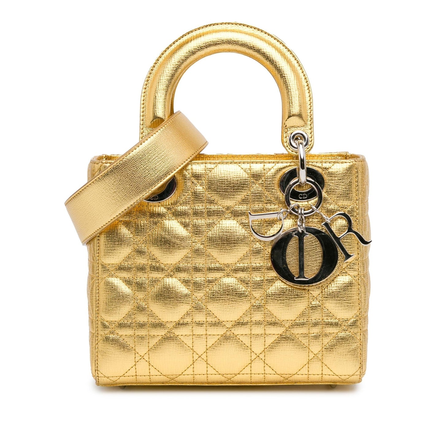Luxury DiorSmall Metallic Grained Calfskin Cannage Lucky Badges My Lady Luxury Dior(SHG-g4rqaN)