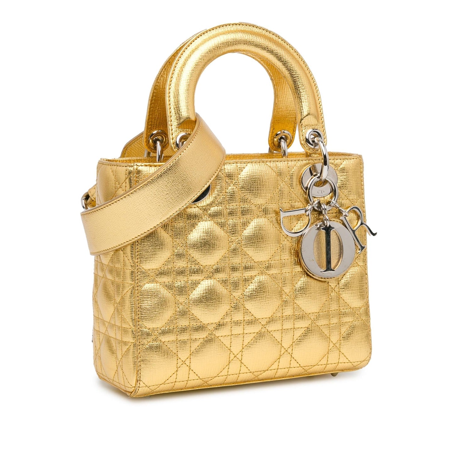 Luxury DiorSmall Metallic Grained Calfskin Cannage Lucky Badges My Lady Luxury Dior(SHG-g4rqaN)