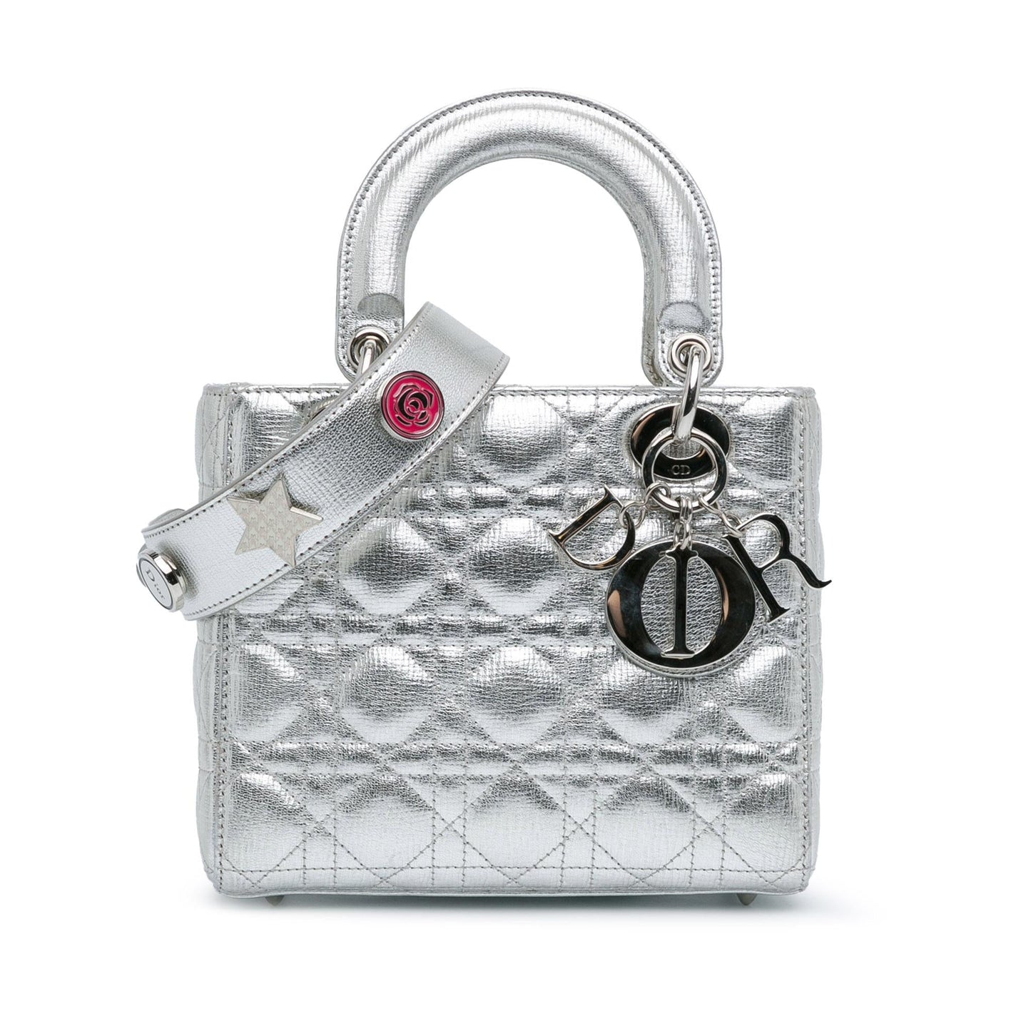 Luxury DiorSmall Metallic Grained Calfskin Cannage Lucky Badges My Lady Luxury Dior(SHG-paWJgo)