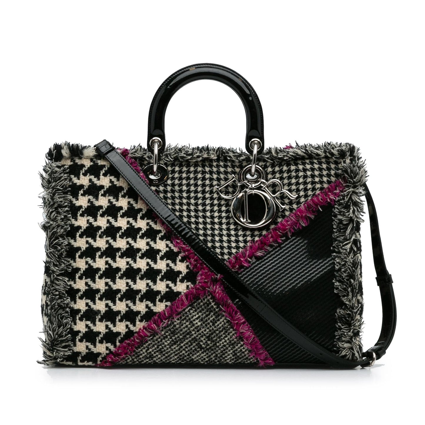Luxury DiorTweed Diorissimo Houndstooth Satchel (SHG-nLSAIp)