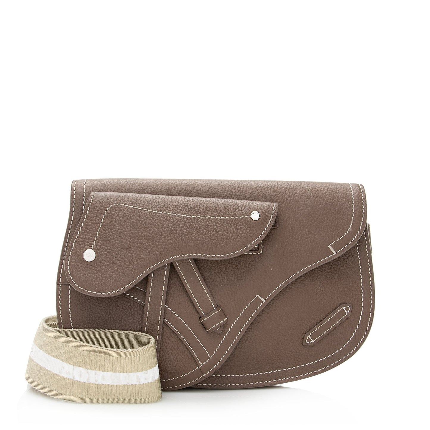 Luxury DiorX KAWS Grained Calfskin Saddle Pouch Messenger Bag (SHF-22431)