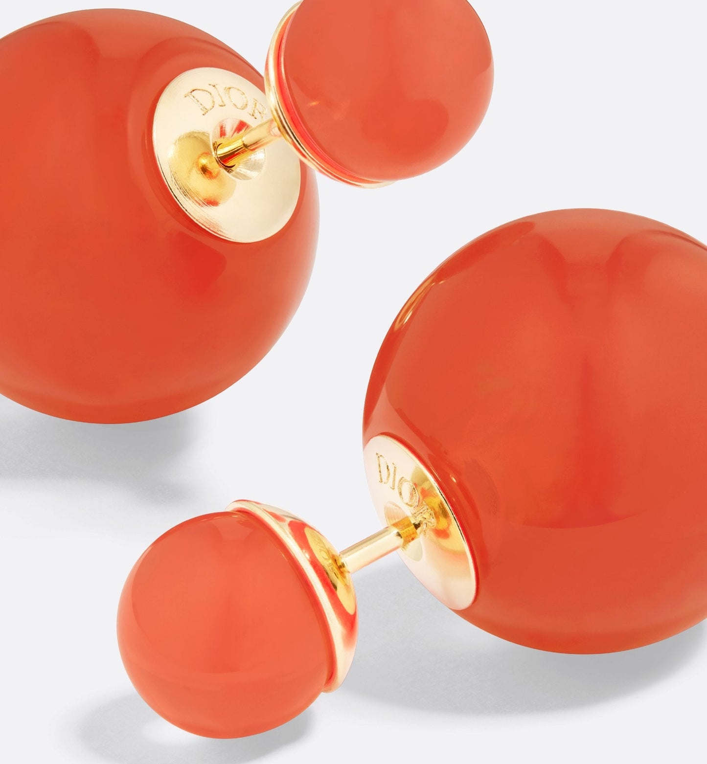 Luxury Dioriviera Luxury Dior Tribales Earrings Gold Finish Metal And Coral Resin Pearls