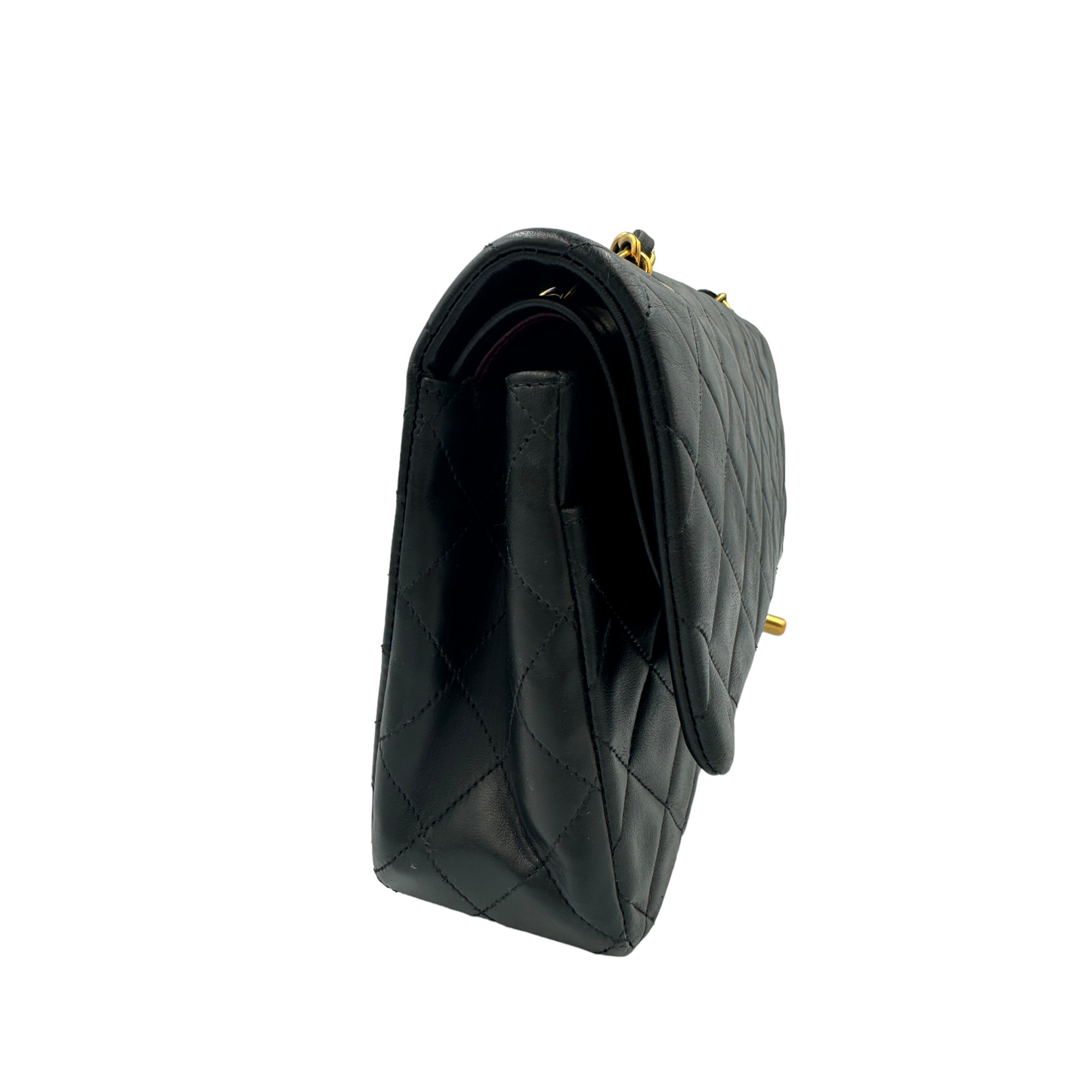 Luxury Chanel Classic Double Flap Medium Black Lambskin Gold
