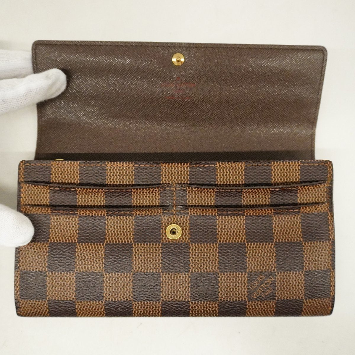 Louis Vuitton Long Wallet Damier Portomone Credit N61724