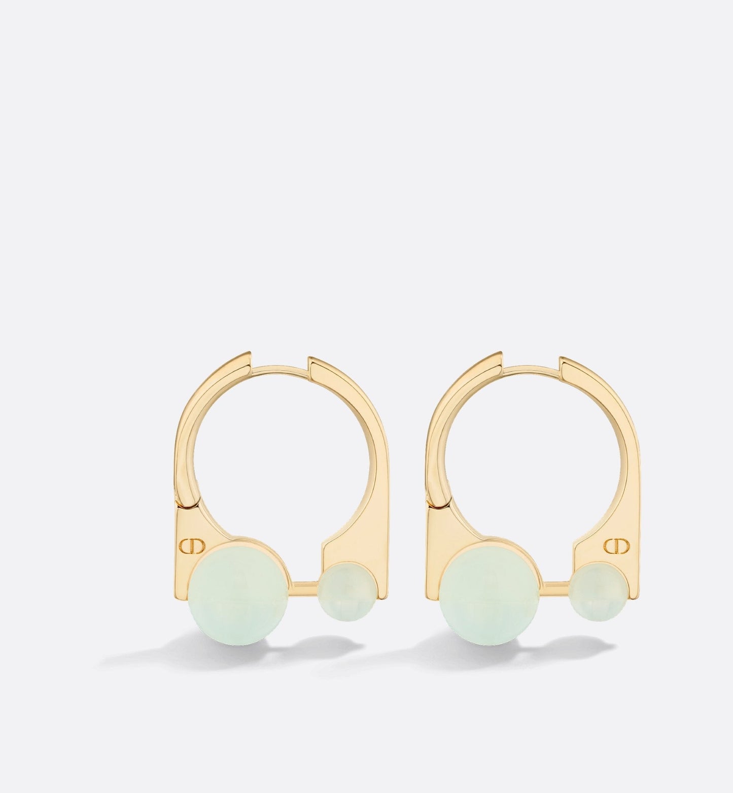 Medium Luxury Dior Tribales New Look Earrings Gold Finish Metal And Pastel Mint Resin Pearls