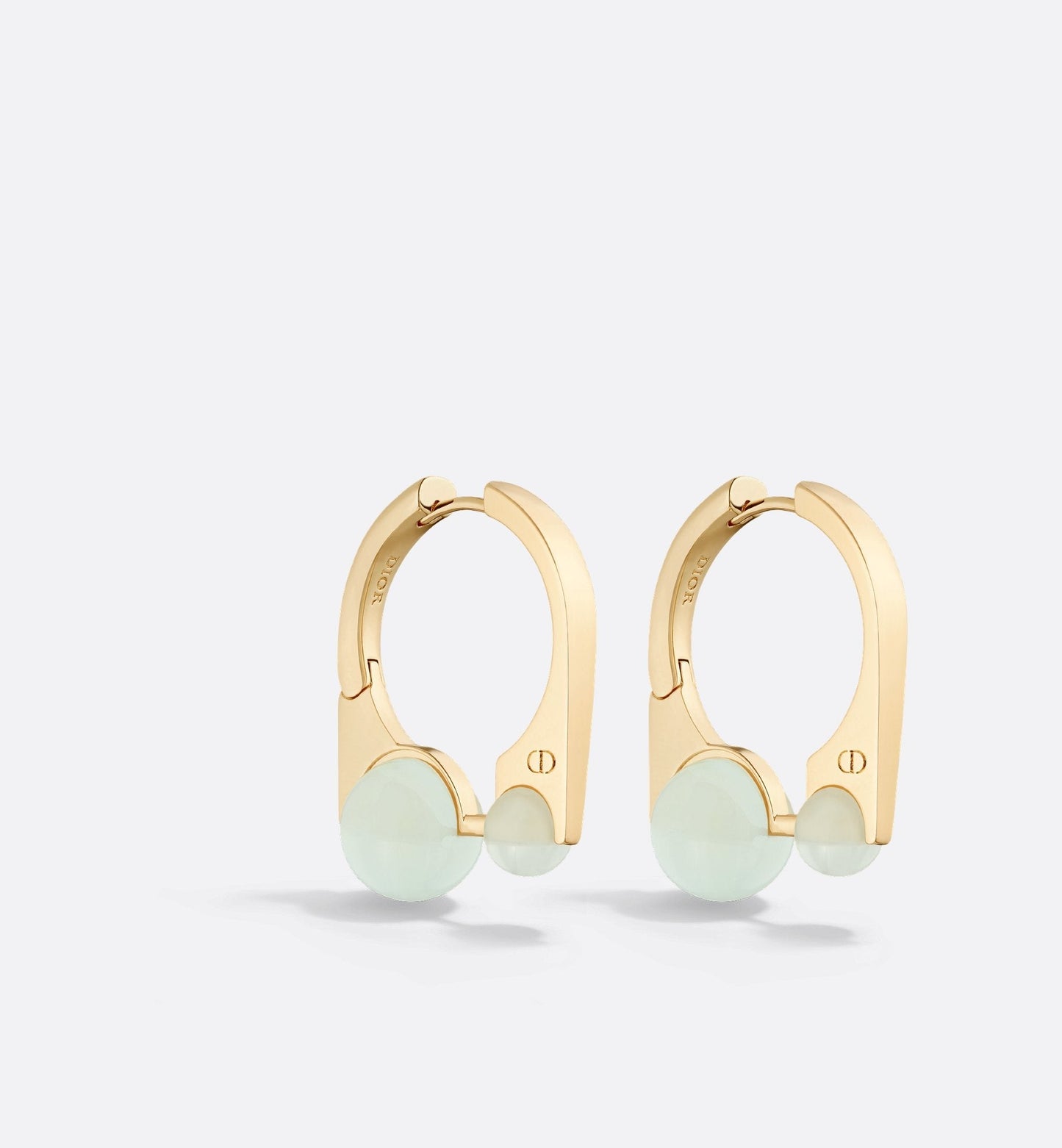 Medium Luxury Dior Tribales New Look Earrings Gold Finish Metal And Pastel Mint Resin Pearls