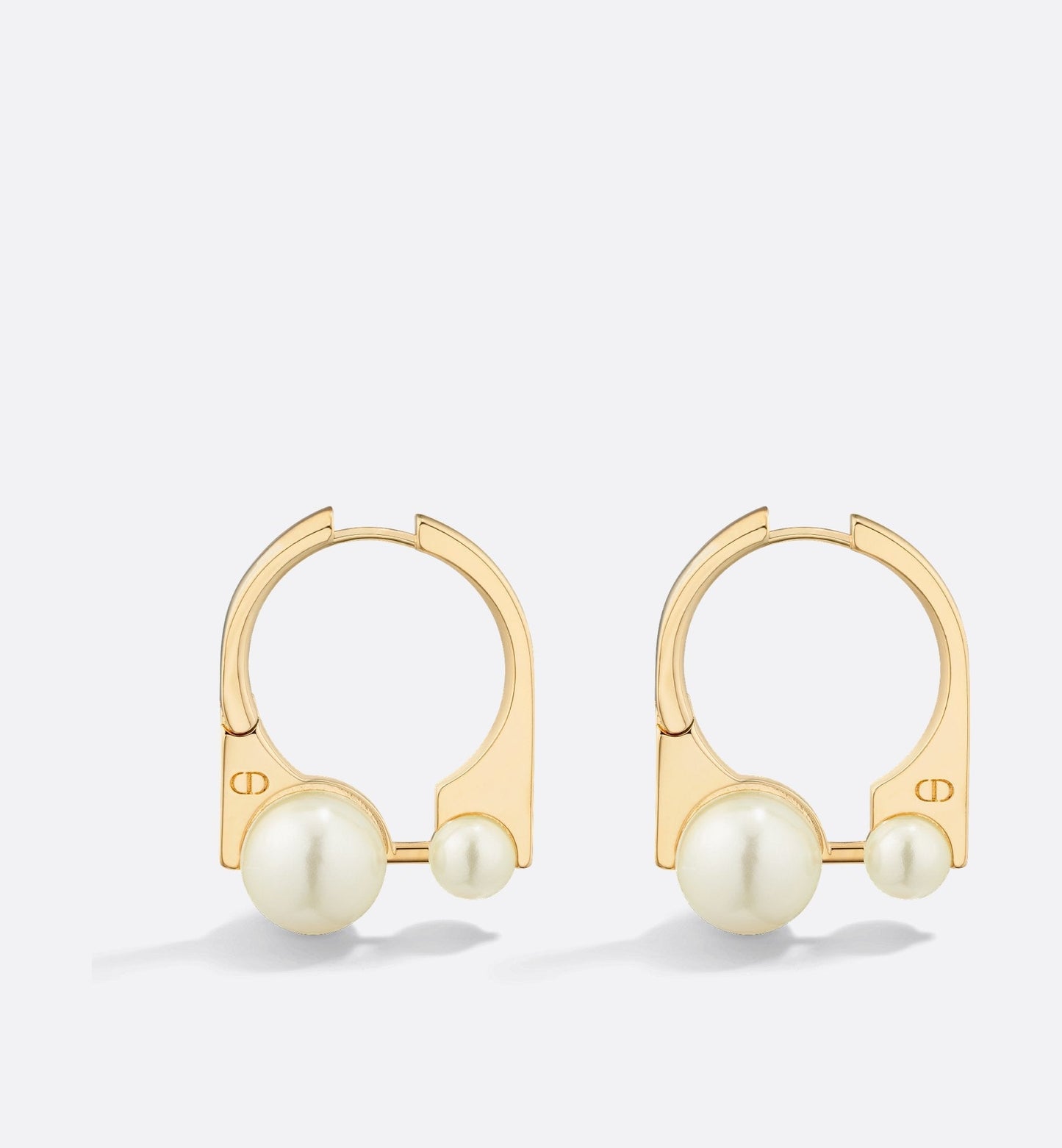 Medium Luxury Dior Tribales New Look Earrings Gold Finish Metal And White Resin Pearls