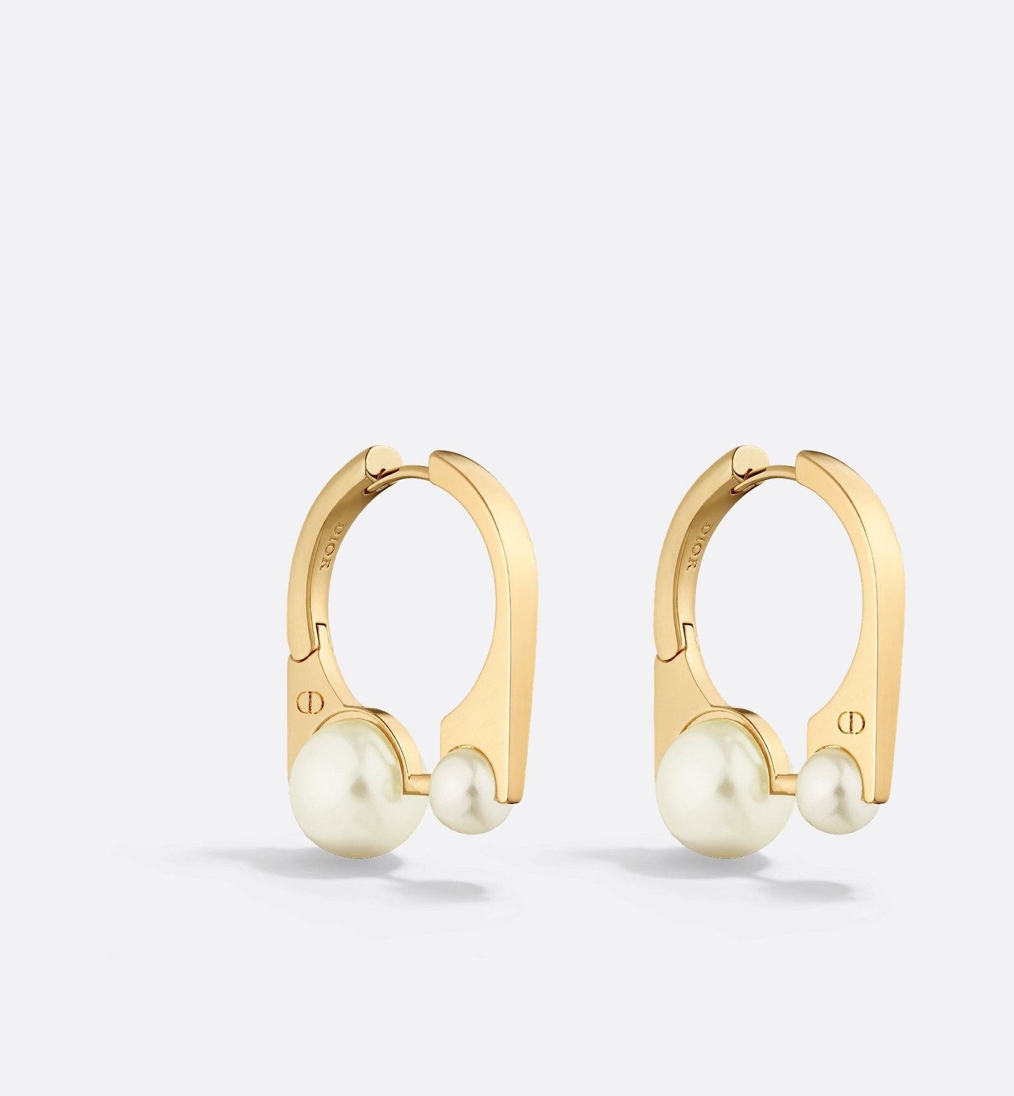Medium Luxury Dior Tribales New Look Earrings Gold Finish Metal And White Resin Pearls